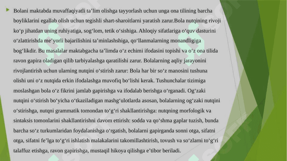 Bolalarni savod o'rganishga tayyorlash 2