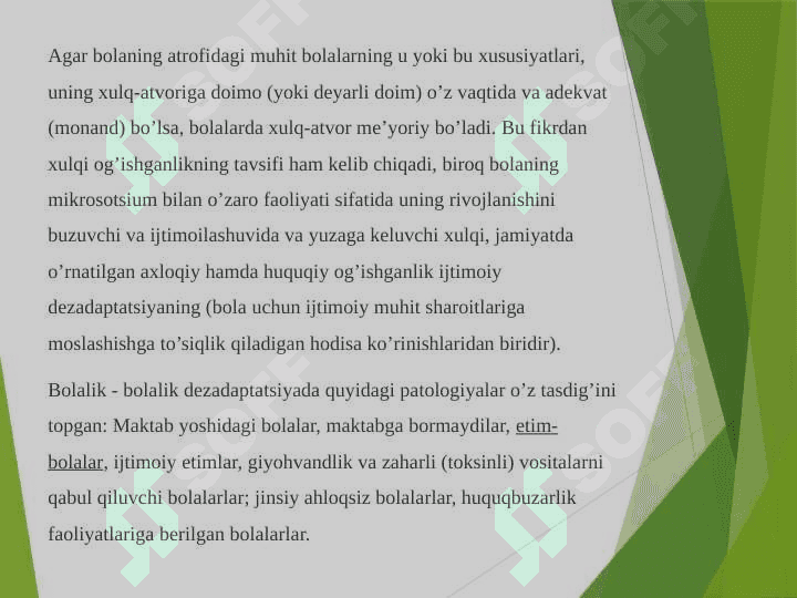 Deviant xulq atvori tushunchasi va turlari 3
