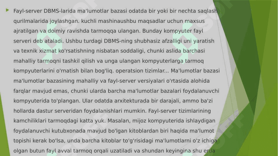 Ma'lumot bazasi tizimining arxitekturasi 5