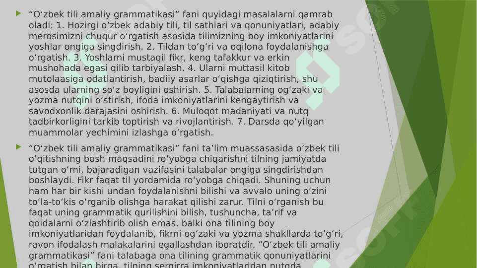 O'zbek tili grammatikasi va uni o'rganish obyekti 2