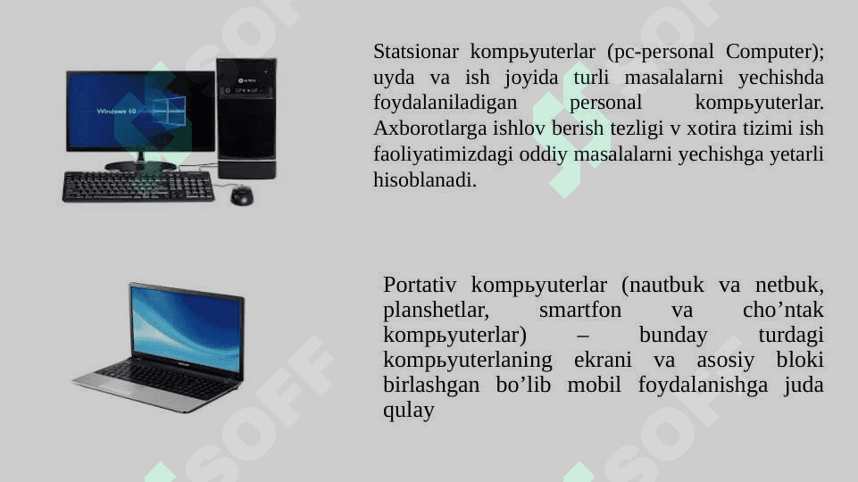 Axborot jarayonlarining apparat va dasturiy  ta’minoti 5