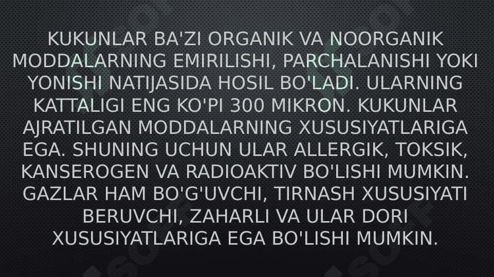 Kimyoviy omillarni umumzaharli va maxsus ta’siri haqida tushuncha. Ishchi zonasi havosining kimyoviy moddalar bilan ifloslanganligini tekshirish va baholash. Korxonada sog’lomlashtirish tadbirlari 4