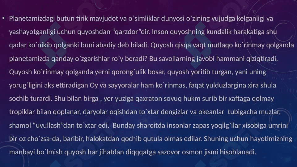 Оy – yerning tabiiy yo’ldoshi. Oy va quyosh tutilishi 2