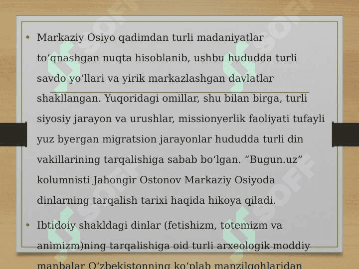 Markaziy Osiyodagi dinlar 2