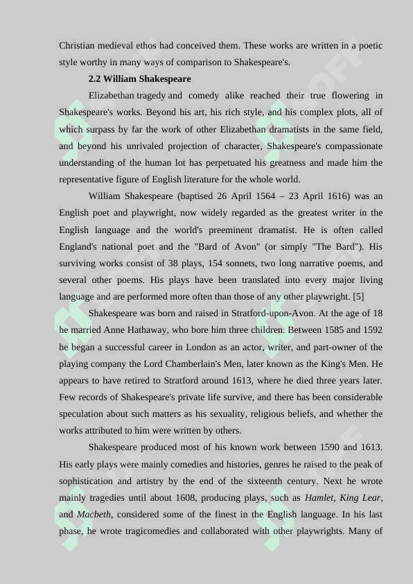 William Shakespeare – the greatest English poet 7