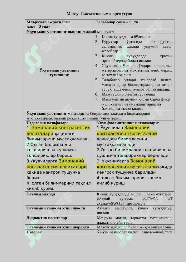 Замонавий контрасепсия усуллари 2