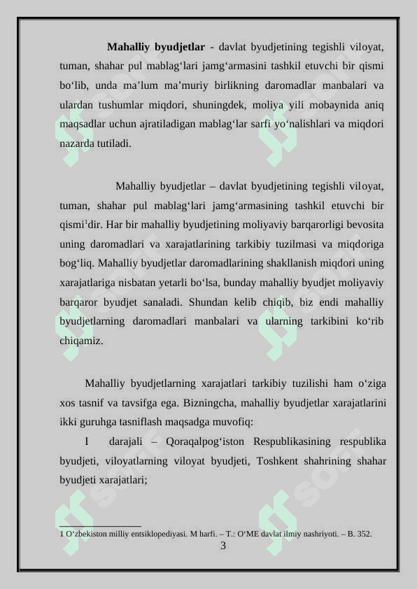 Mahalliy budjetlarning xarajatlari 3