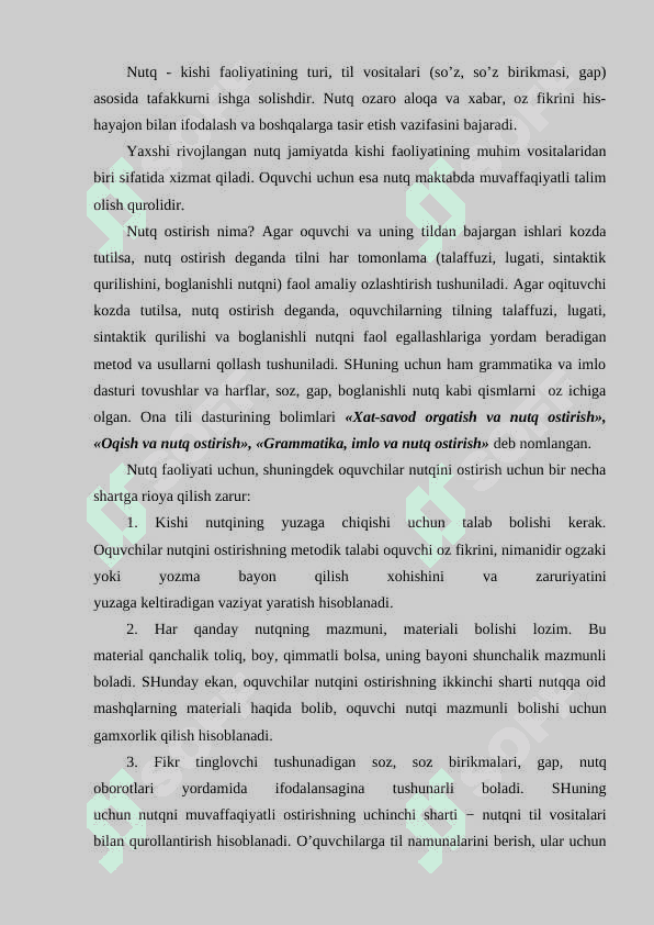 Kichik yoshdagi o’quvchilar  nutqini o’stirish yo’llari va vazifalari 6