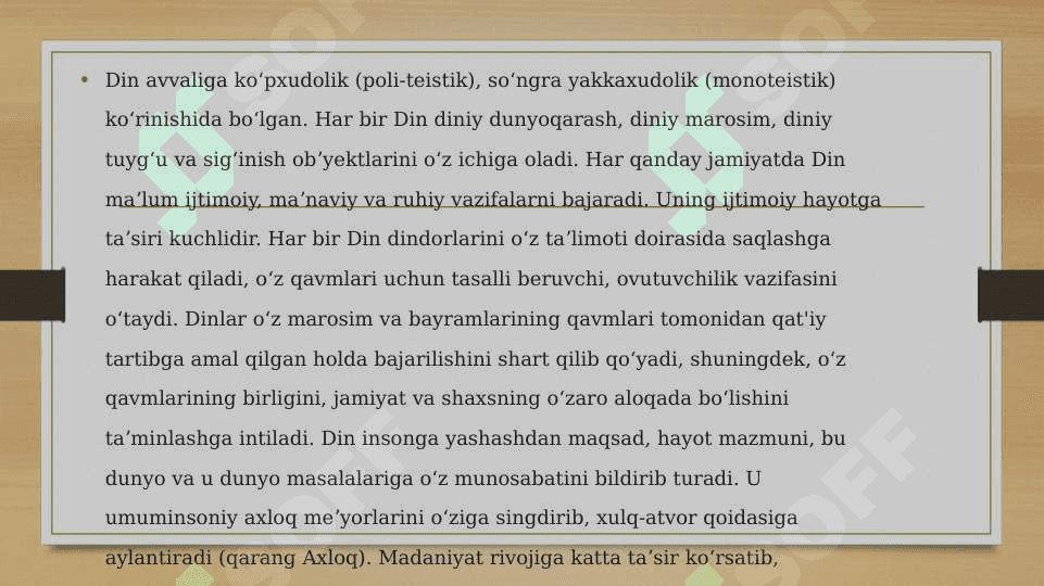 Dinlarning turlari va kelib chiqishining xududiy jihatlari 6