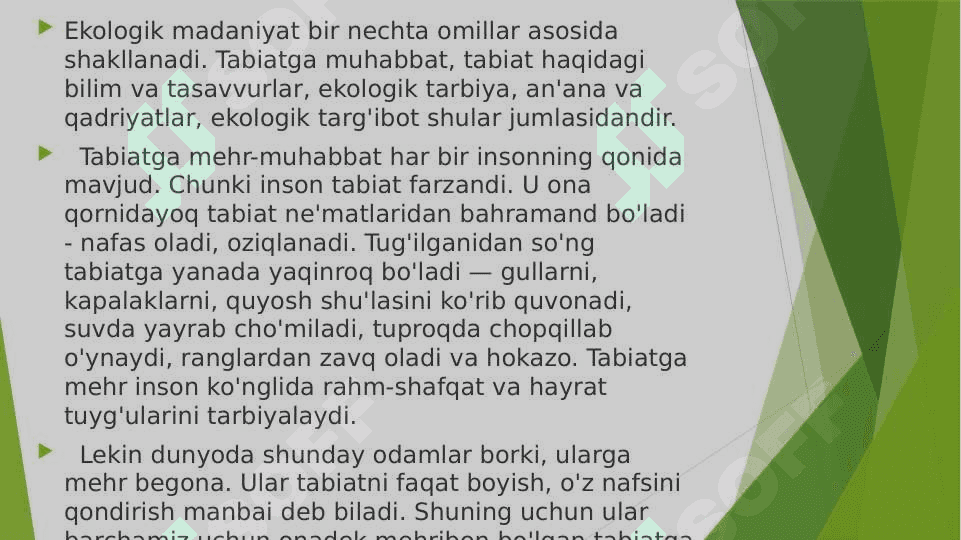 Ekologiya madaniyatining shakllanishi 3