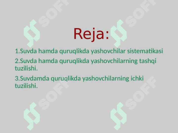 Suvda hamda quruqlikda yashovchilar sinfi 2