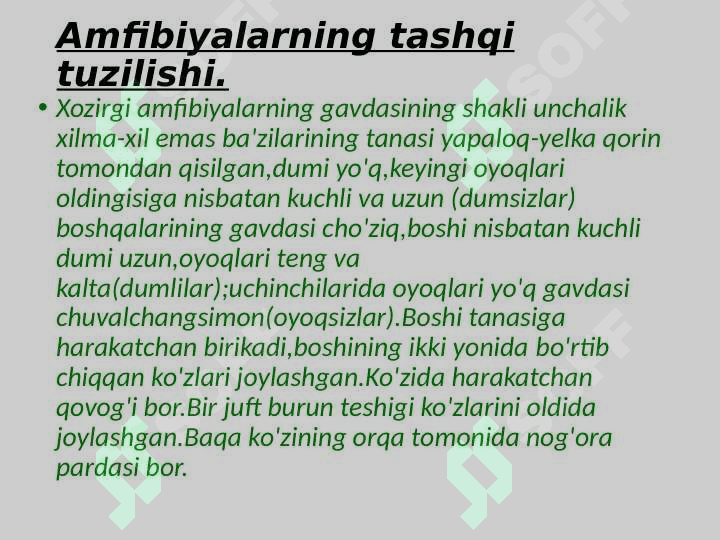 Suvda hamda quruqlikda yashovchilar sinfi 5