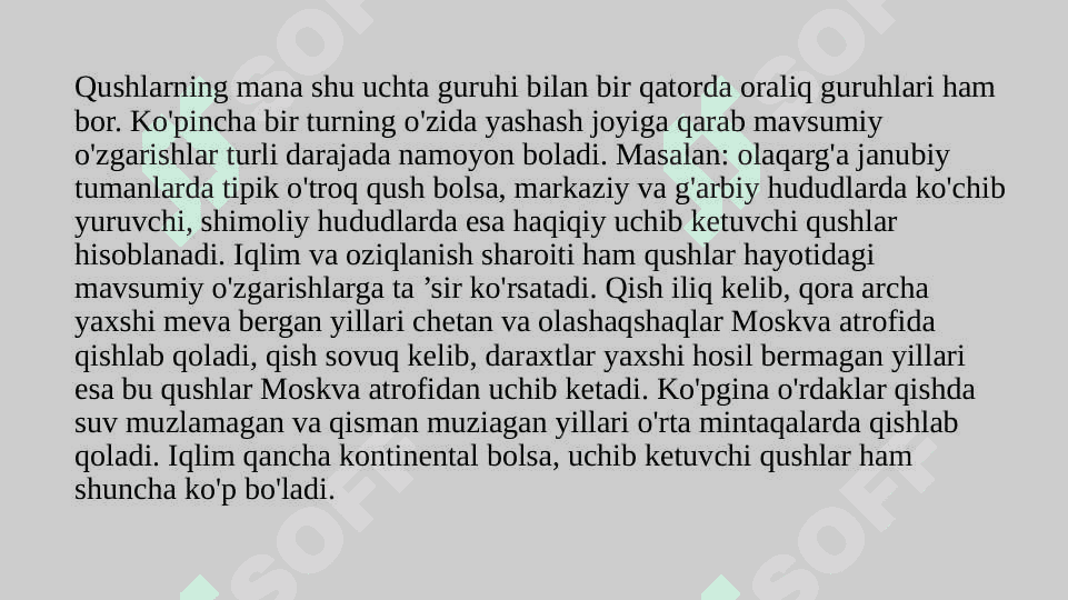 Uchib ketuvchi qushlar asosiy turlarining hayoti 4