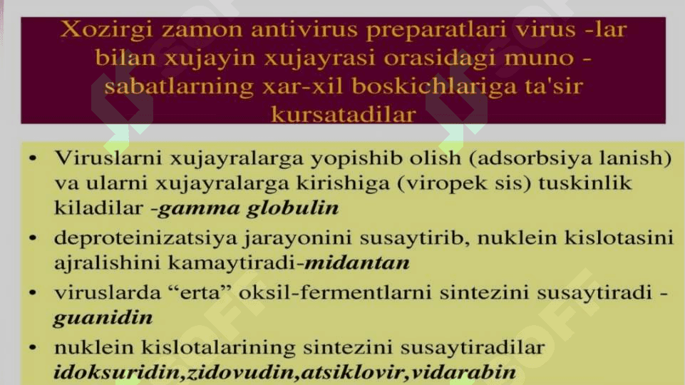 Virusga qarshi dori vositalari 3