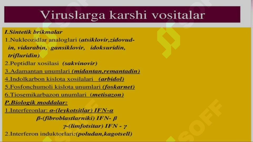Virusga qarshi dori vositalari 4