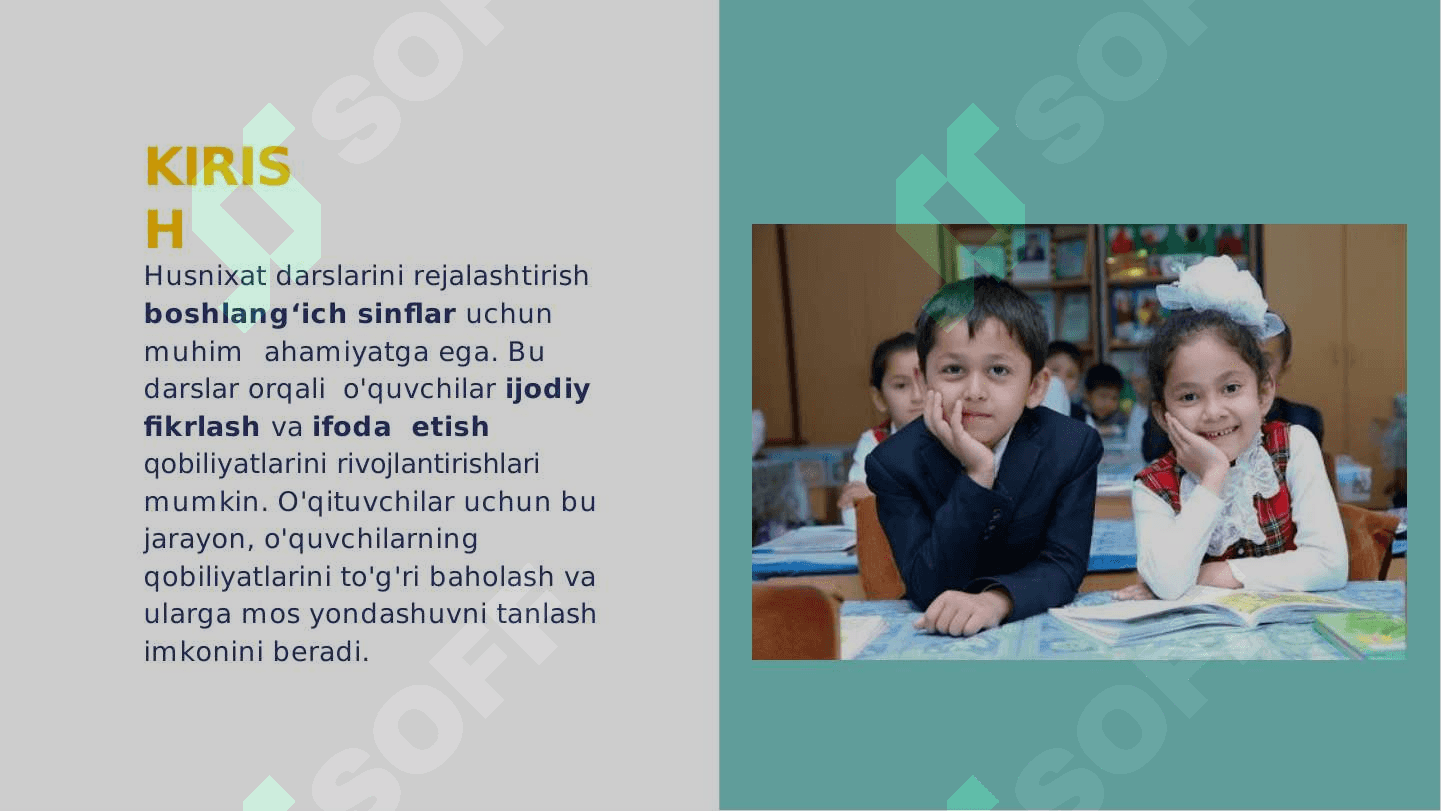 BOSHLANGʻICH SINFLARDA HUSNIXAT DARSLARINI REJALASHTIRISH 2