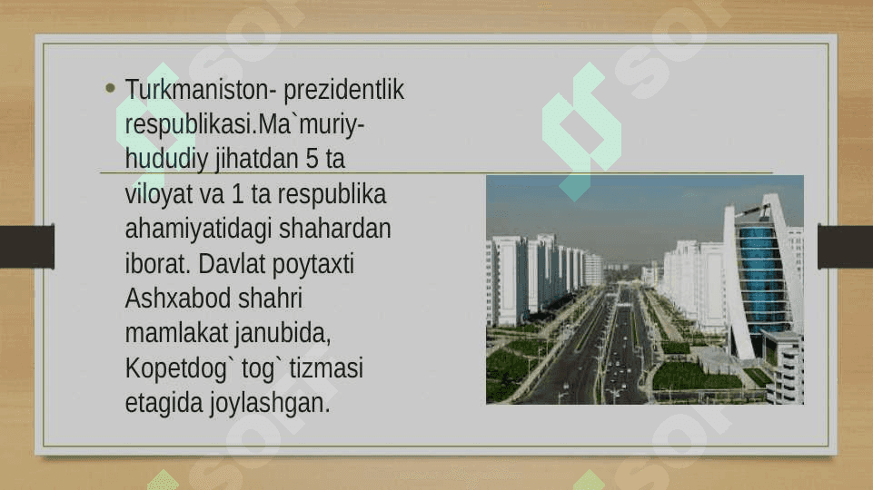 Turkmaniston Respublikasi 6