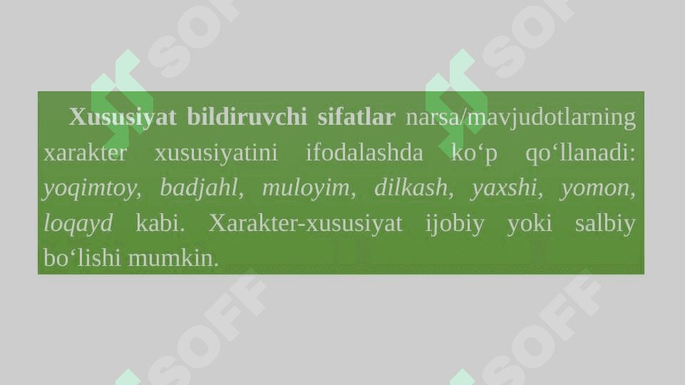 Belgi bildiruvchi mustaqil soʻzlar turkumlari 5