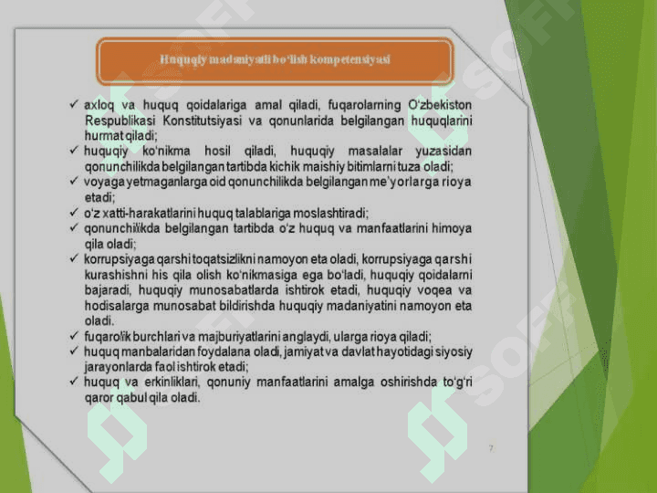 Davlat va huquq  asoslari fanining o`ziga xos metodlari 7