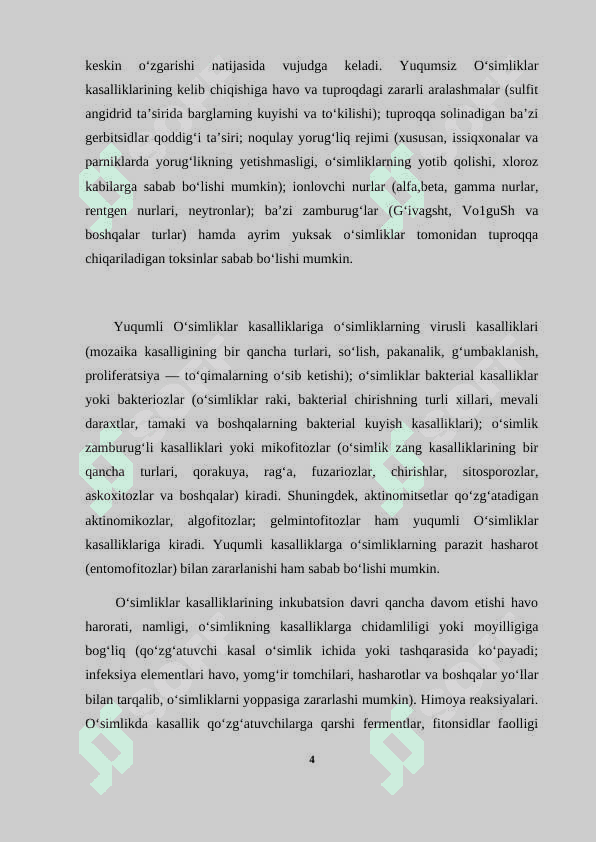 O'simliklarning  patogen organizmlarga chidamliligi fiziologik xossalari 4