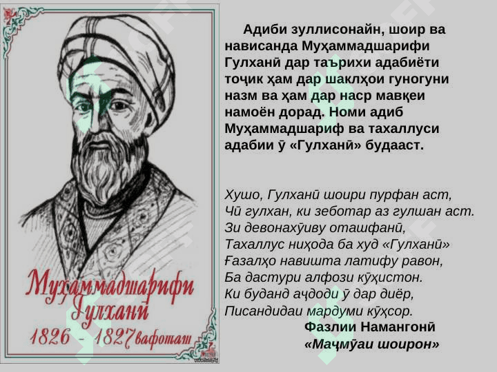 Зиндагиномаи Муҳаммадшариф Гулханӣ 2