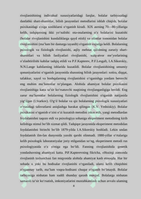 PSIXIK TARAQQIYOT VA TA’LIMNING O’ZARO MUNOSABATLARI 8