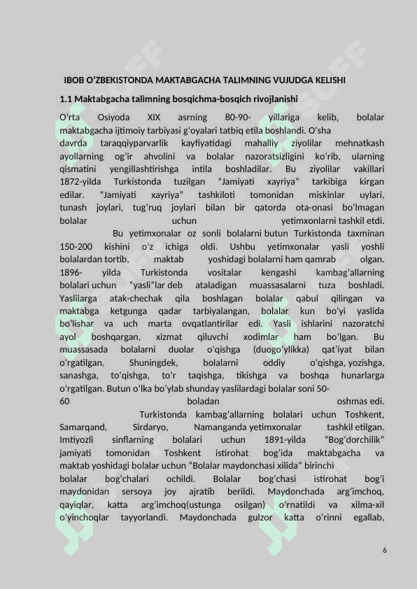 O’zbekistonda maktabgacha tali’mni vujudga kelishi 6