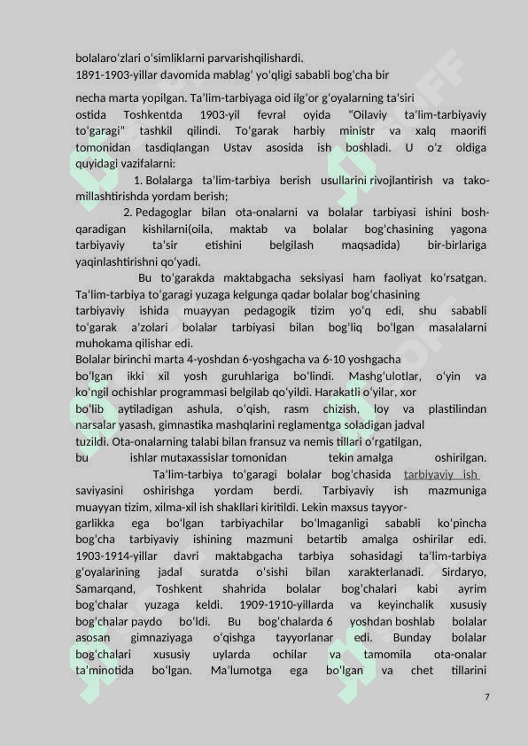 O’zbekistonda maktabgacha tali’mni vujudga kelishi 7