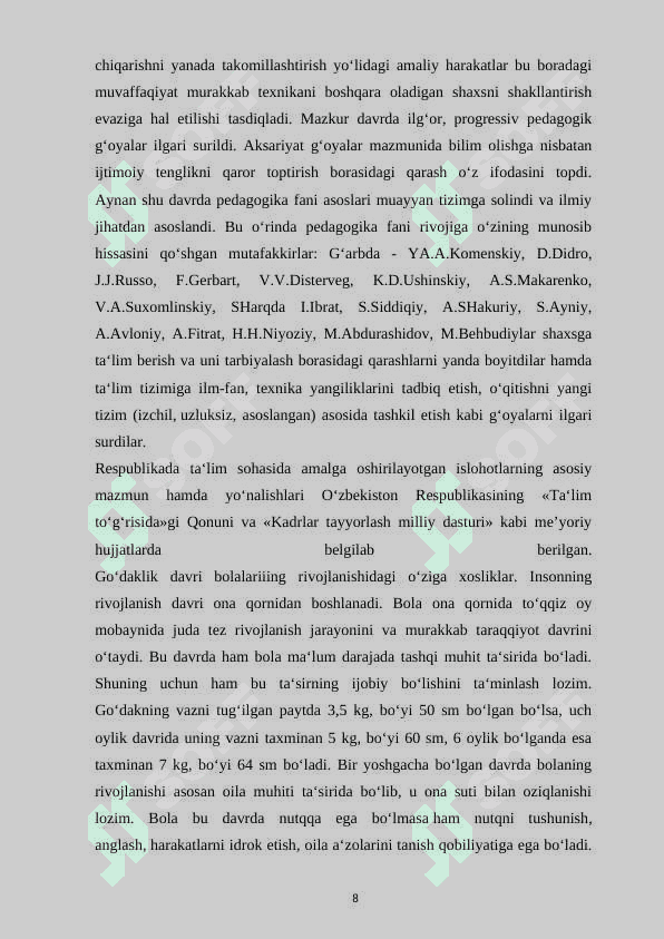 Maktabgacha ta’limning kelib chiqish tarixi 8