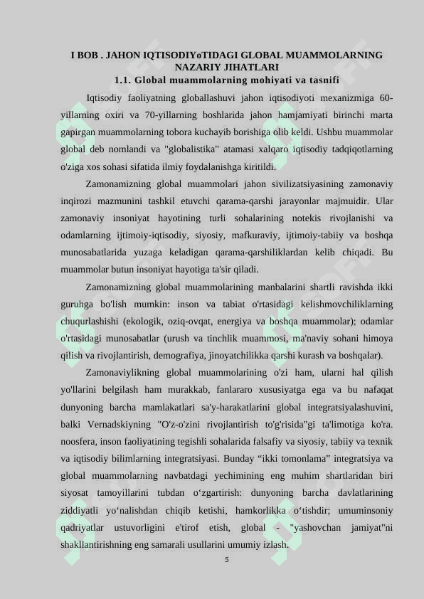 JAHONNING GLOBAL IQTISODIY MUAMMOLARI 5