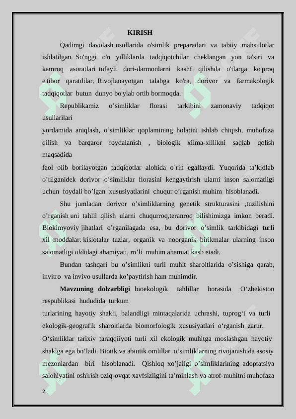 Sachratqi (cichorium inytbus) o’simligining genetik tahlili 2