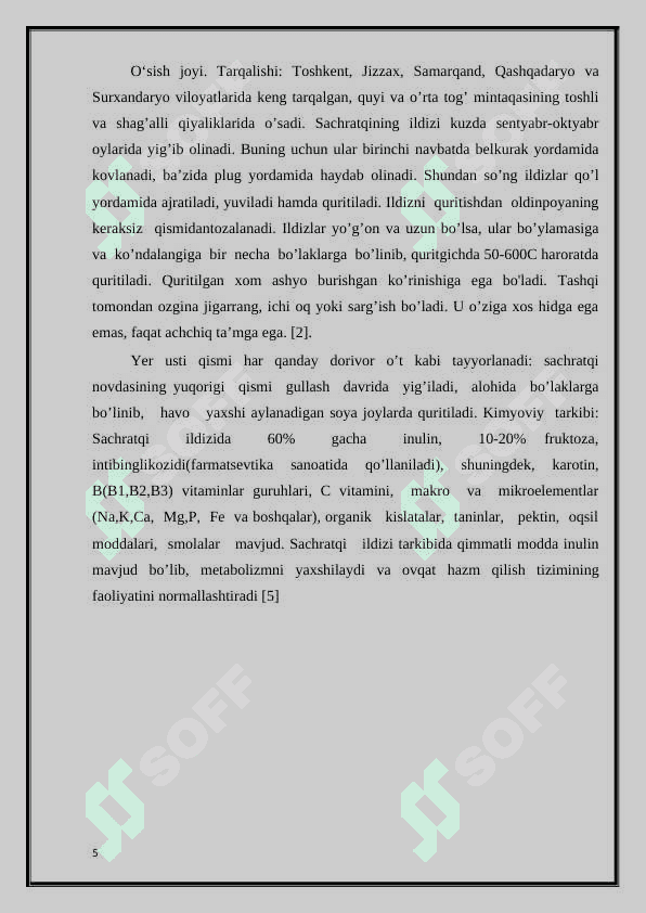 Sachratqi (cichorium inytbus) o’simligining genetik tahlili 5