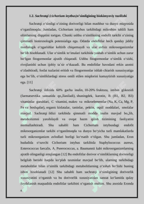 Sachratqi (cichorium inytbus) o’simligining genetik tahlili 6