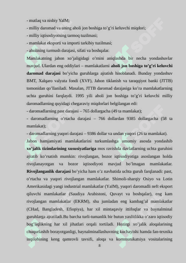 JAHON BOZORI VA UNING IQTISODIY MOHIYATI 8