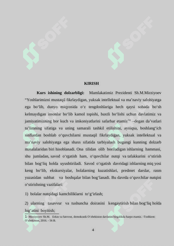 Savod o‘rgatish davrida  dars tiplari.Ularning maqsad , mazmuni va qurilishi. 4