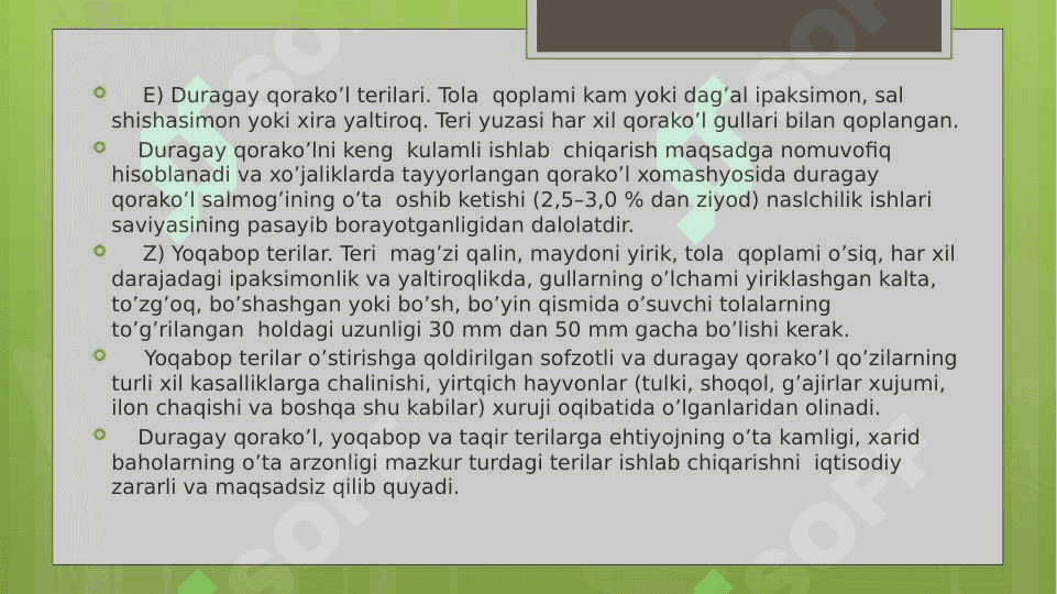 Qo'ylarning jun mahsuldorligini hisoblash 4