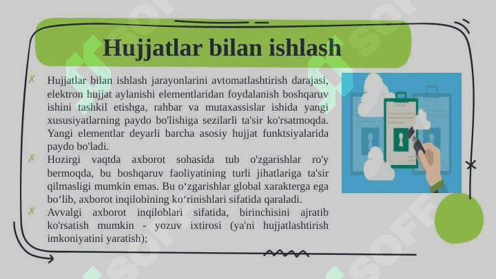 Tashkilotlarda elektron xujjatlarni shakillantirish bosqichlari 4
