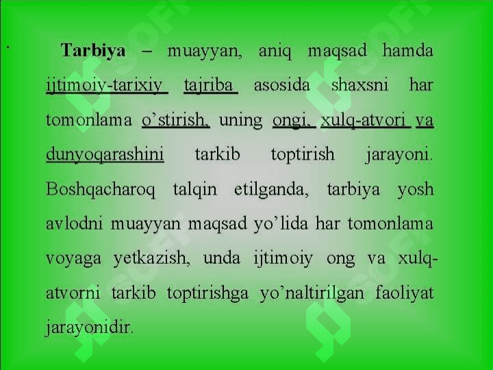 Turli yosh xususiyatlarida tarbiya jarayoni 2