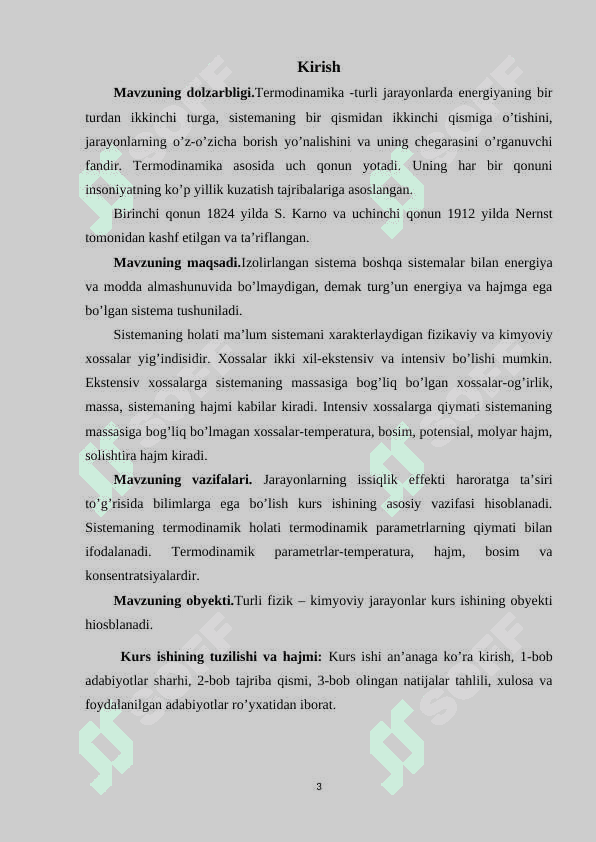 Jarayonning issiqlik effektini haroratga ta’sirini o’rganish 3