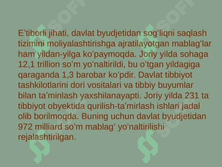Sog’liqni saqlash sohasini boshqarish 7