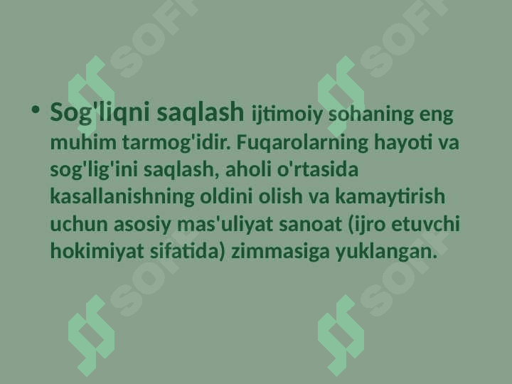 Sog’liqni saqlash sohasini boshqarish 8