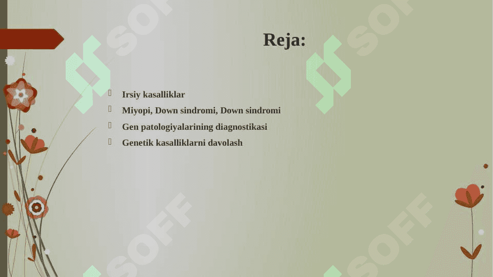 Irsiy kasalliklar. 2