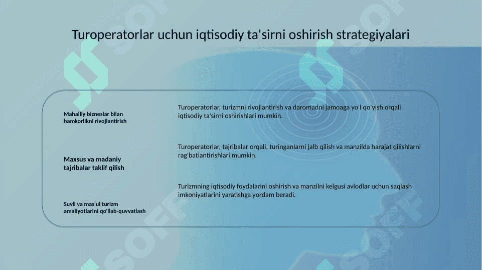 Turizmning iqtisodiy ahamiyatini oshirishda turoperatorlarning o'rni 7