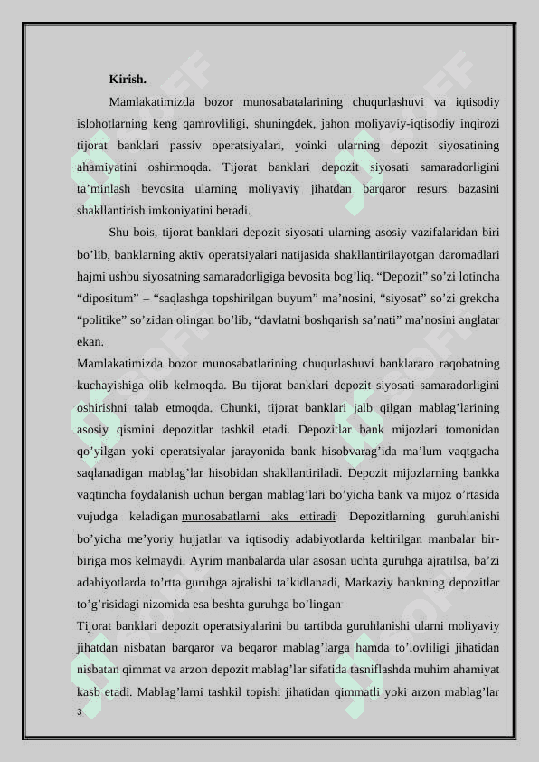 Banklarning depozit operatsiyalarini buxgalteriya hisobi 3