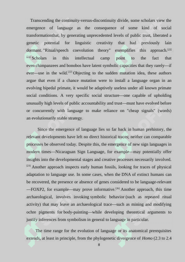 Language history as a way of understanding the origin of language 8
