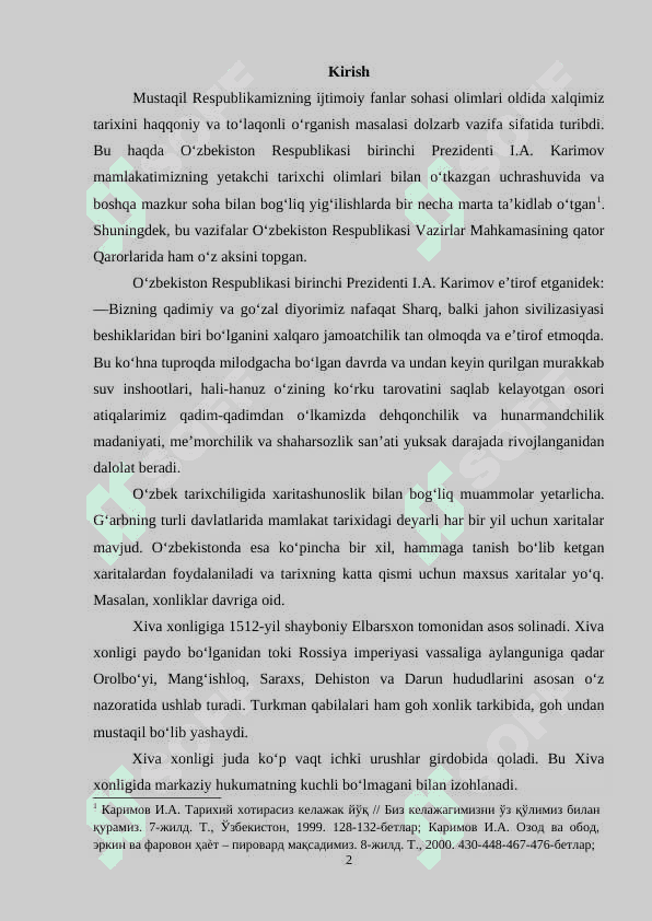 Xiva xonligining tashkil topishi 2
