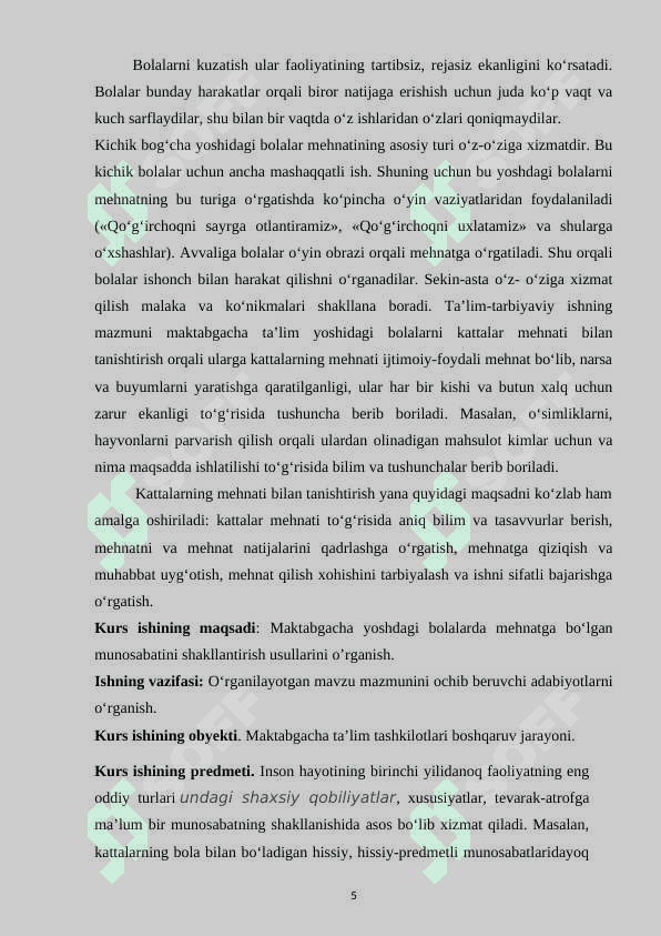 Bolalarni  kattalar mehnati bilan tanishtirish 5