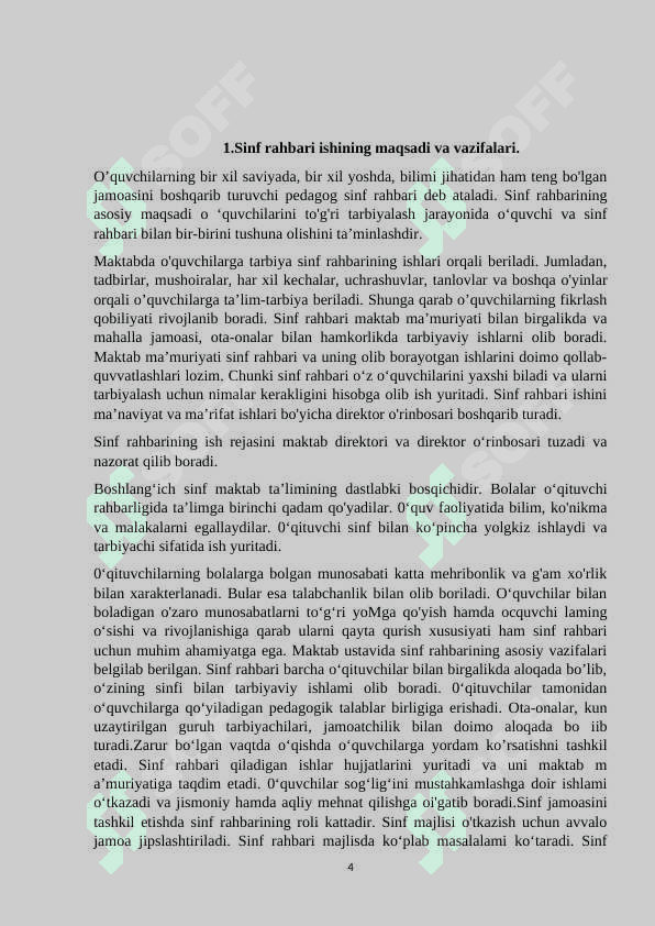 Sinf rahbari faoliyatini tashkil etish va boshqarish metodikasi 4