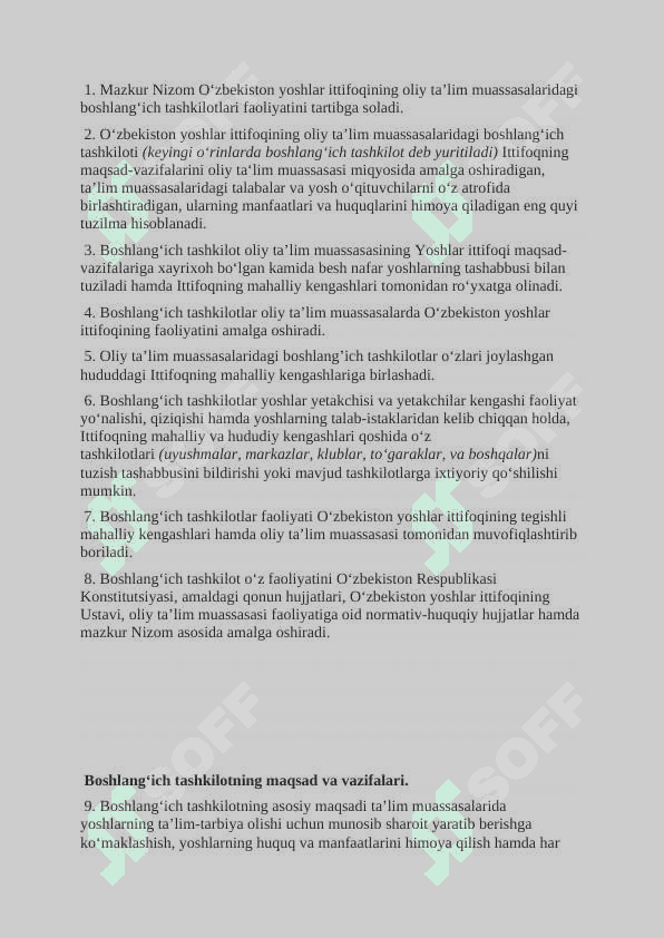 Yoshlar ijtimoiy harakati tashkilotlarining ta’lim muassasalari bilan olib boradigan faoliyati 8