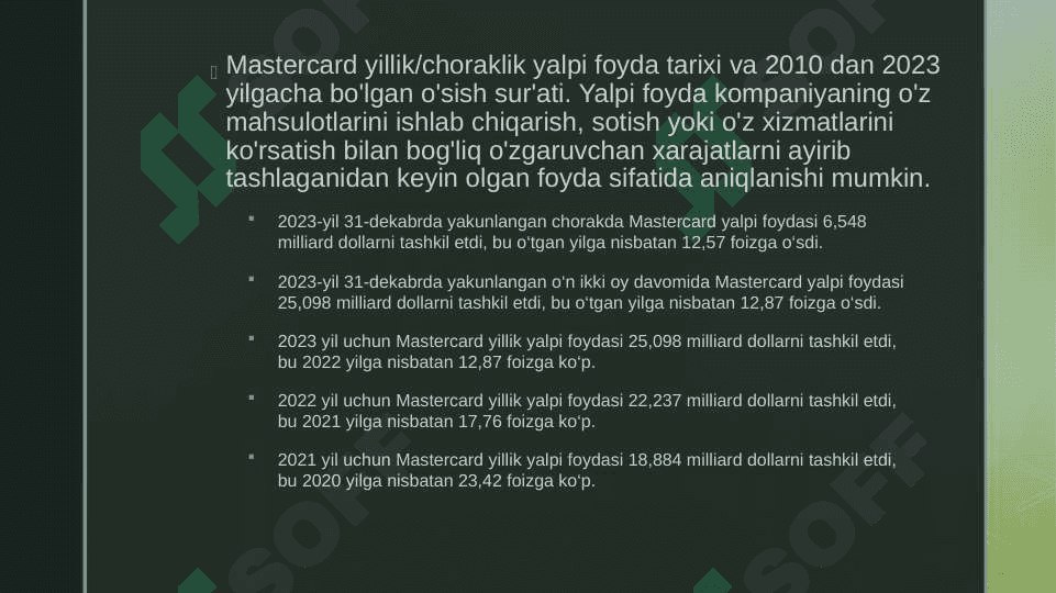 MasterCard moliyaviy natijalari 4